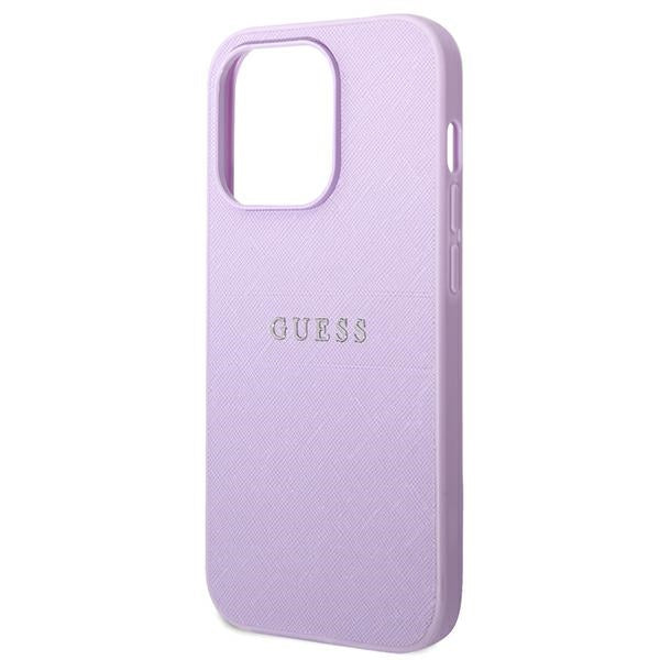 Guess Saffiano Strap Case for iPhone 14 Pro - Purple