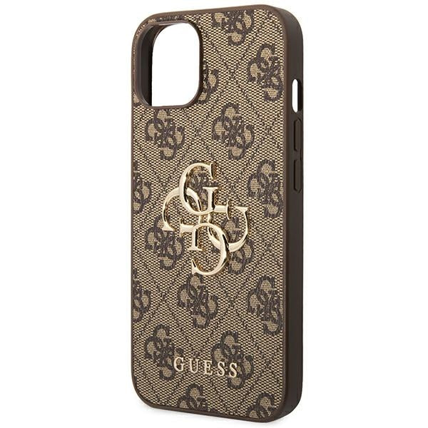 Guess 4G Big Metal Logo Case for iPhone 14 - Brown