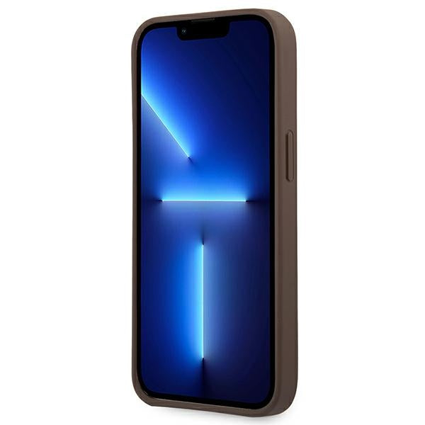 Guess 4G Big Metal Logo Case for iPhone 14 Pro - Brown