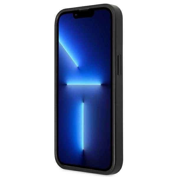 Guess Saffiano Triangle Logo Cardslot Case for iPhone 13 / 13 Pro - Black