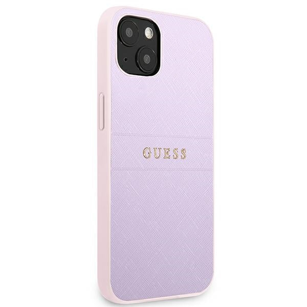 Guess GUHCP13SPSASBPU iPhone 13 mini 5,4 "purple / purple Saffiano Hot Stamp &amp; Metal Logo