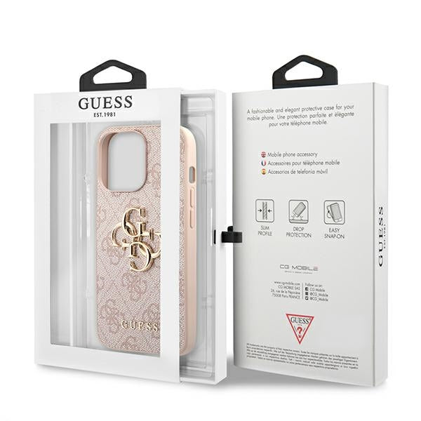 Guess GUHCP13X4GMGPI iPhone 13 Pro Max 6.7" pink/pink hardcase 4G Big Metal Logo