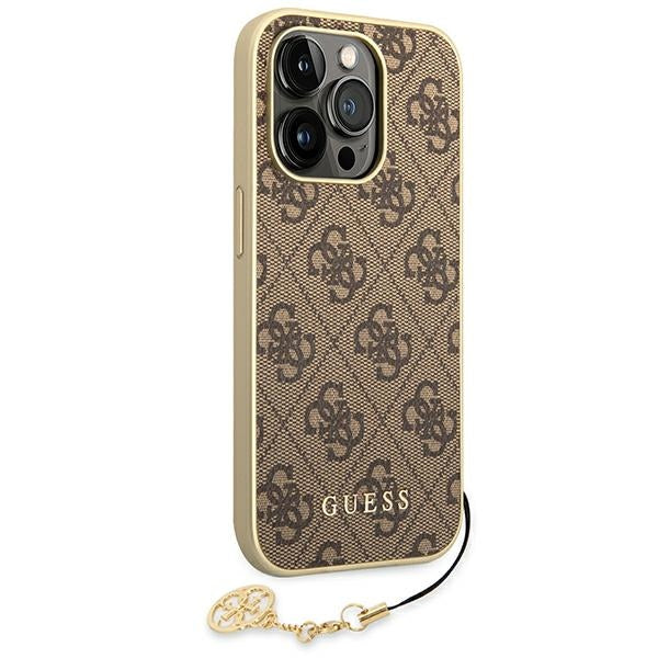 Guess GUHCP14LGF4GBR iPhone 14 Pro 6.1 &quot;brown / brown hardcase 4G Charms Collection