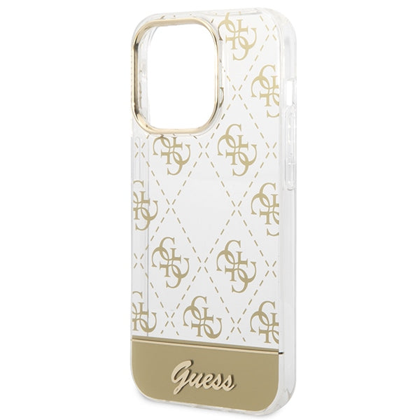 Guess GUHCP14LHG4MHG iPhone 14 Pro 6.1 &quot;gold / gold hardcase 4G Pattern Script