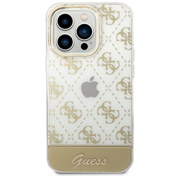 Guess GUHCP14LHG4MHG iPhone 14 Pro 6.1 &quot;gold / gold hardcase 4G Pattern Script