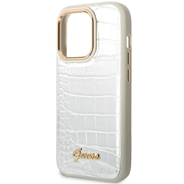 Guess Croco Collection case for iPhone 14 Pro 6.1&quot; - silver