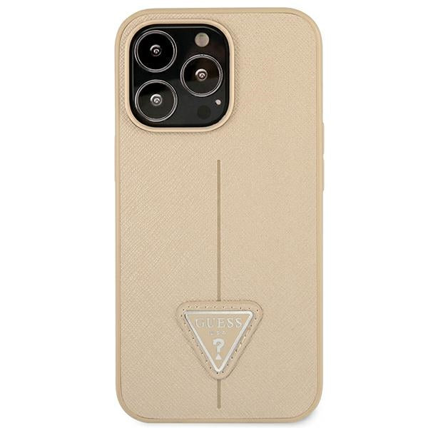 Guess GUHCP14LPSATLE iPhone 14 Pro 6,1 "beige / beige hardcase SaffianoTriangle Logo