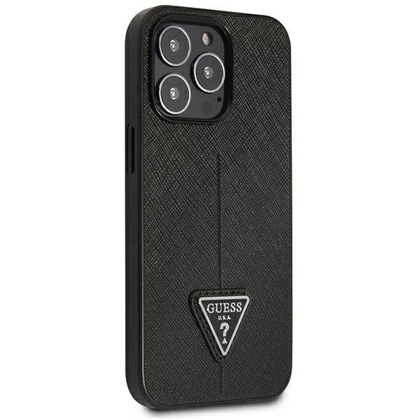 Guess GUHCP14LPSATLK iPhone 14 Pro 6.1" black/black hardcase SaffianoTriangle Logo