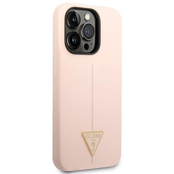 Guess GUHCP14LSLTGP iPhone 14 Pro 6.1" pink/pink hardcase Silicone Triangle