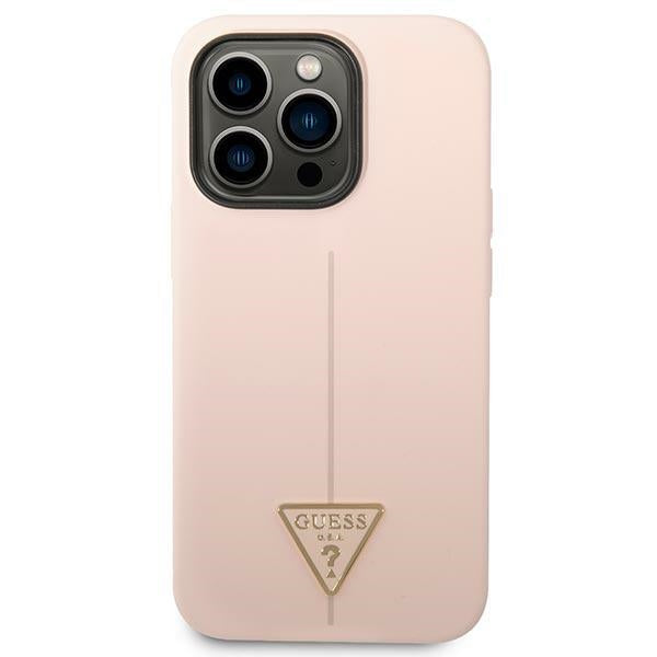 Guess GUHCP14LSLTGP iPhone 14 Pro 6.1" pink/pink hardcase Silicone Triangle