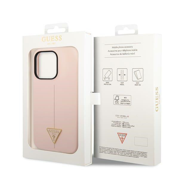 Guess GUHCP14LSLTGP iPhone 14 Pro 6.1" pink/pink hardcase Silicone Triangle