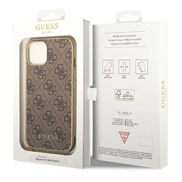 Guess GUHCP14MGF4GBR iPhone 14 Plus 6,7 "brown / brown hardcase 4G Charms Collection