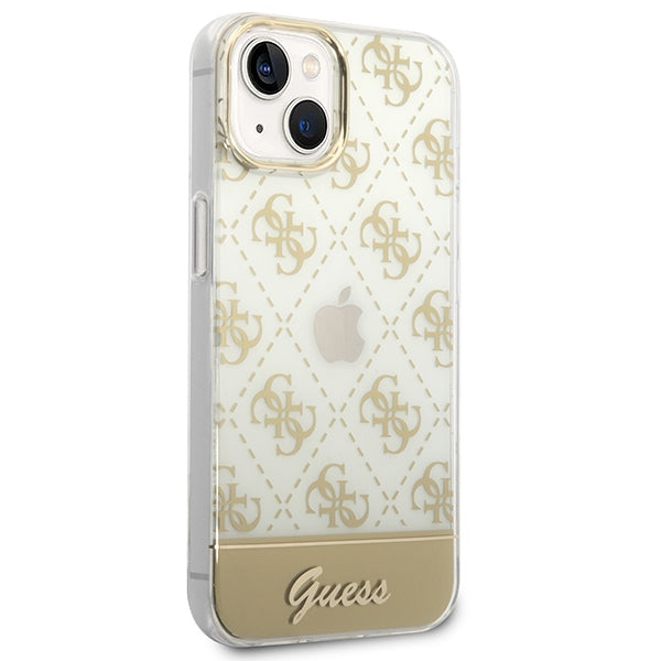 Guess GUHCP14MHG4MHG iPhone 14 Plus 6.7 &quot;gold / gold hardcase 4G Pattern Script