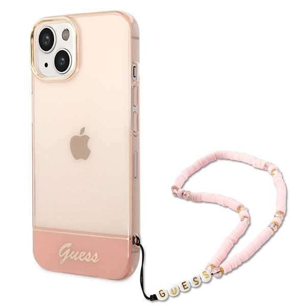 Guess GUHCP14MHGCOHP iPhone 14 Plus 6.7&quot; pink/pink hardcase Translucent Pearl Strap