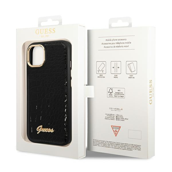 Guess GUHCP14MHGCRHK iPhone 14 Plus 6.7 "black / black hardcase Croco Collection