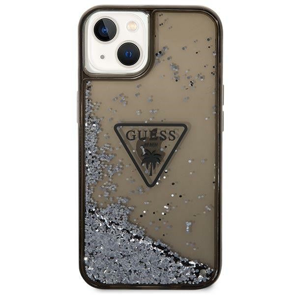 Guess GUHCP14MLFCTPK iPhone 14 Plus 6.7" black/black hardcase Liquid Glitter Palm Collection