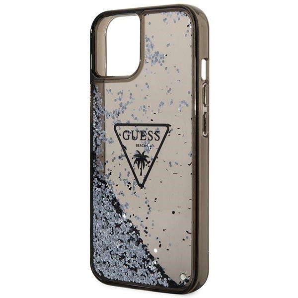 Guess GUHCP14MLFCTPK iPhone 14 Plus 6.7" black/black hardcase Liquid Glitter Palm Collection