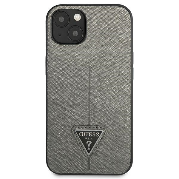 Guess GUHCP14MPSATLG iPhone 14 Plus 6.7 "silver / silver hardcase SaffianoTriangle Logo