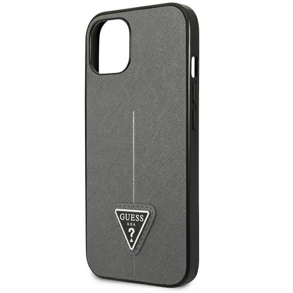 Guess GUHCP14MPSATLG iPhone 14 Plus 6.7 &quot;silver / silver hardcase SaffianoTriangle Logo