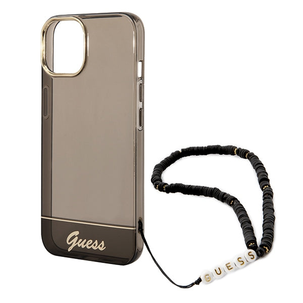 Guess GUHCP14SHGCOHK iPhone 14 6.1 "black / black hardcase Translucent Pearl Strap