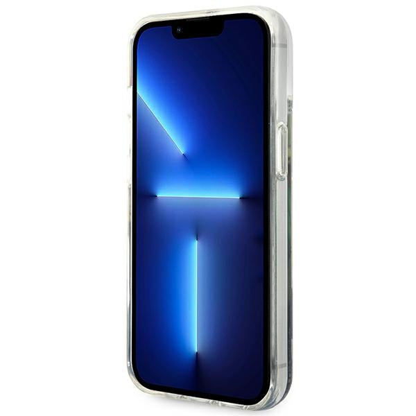 Guess GUHCP14SLFLSB iPhone 14 6.1 &quot;blue / blue hardcase Flower Liquid Glitter