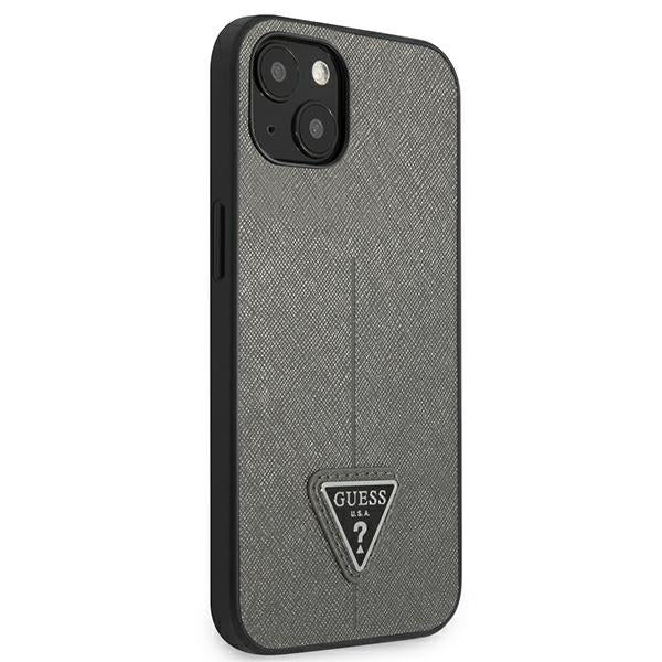 Guess GUHCP14SPSATLG iPhone 14 6.1 "silver / silver hardcase SaffianoTriangle Logo