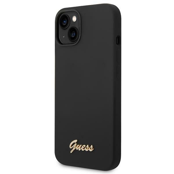 Guess GUHCP14SSLSMK iPhone 14 6.1" black/black hard case Silicone Vintage Gold Logo
