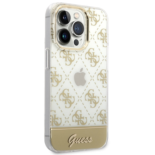 Guess GUHCP14XHG4MHG iPhone 14 Pro Max 6.7 &quot;gold / gold hardcase 4G Pattern Script