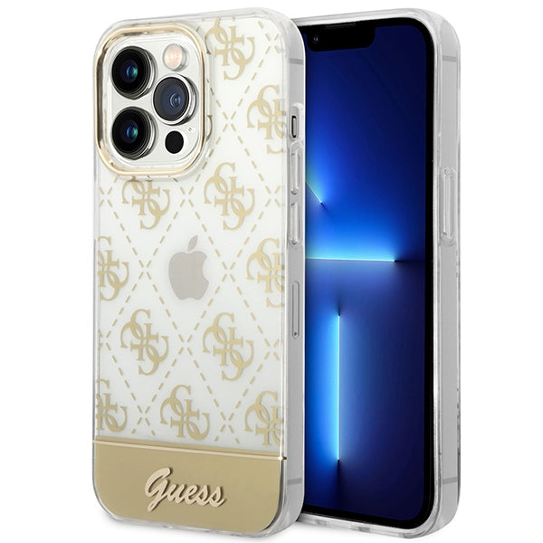 Guess GUHCP14XHG4MHG iPhone 14 Pro Max 6.7 &quot;gold / gold hardcase 4G Pattern Script