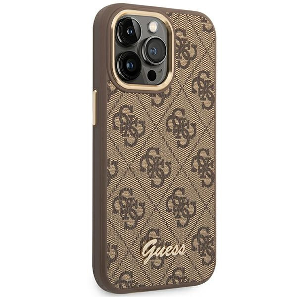 Guess GUHCP14XHG4SHW iPhone 14 Pro Max 6.7&quot; brown/brown hard case 4G Vintage Gold Logo