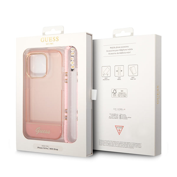 Guess GUHCP14XHGCOHP iPhone 14 Pro Max 6.7&quot; pink/pink hardcase Translucent Pearl Strap