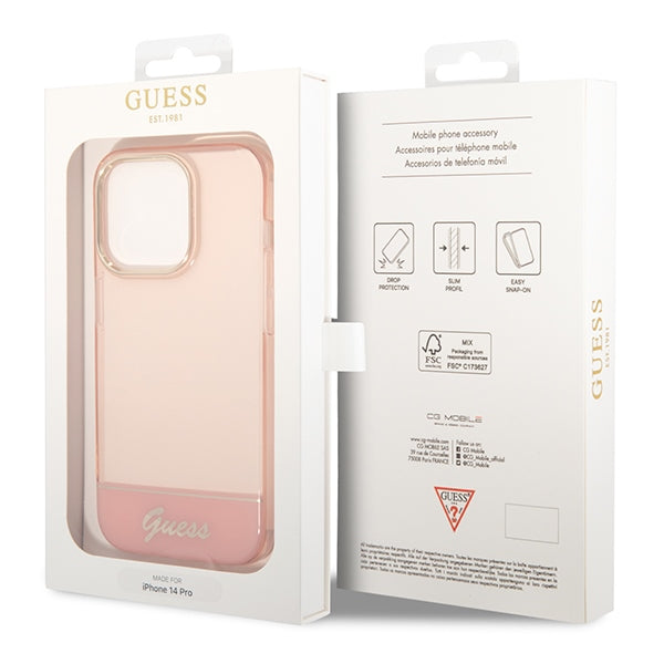 Guess Translucent iPhone 14 Pro Max 6.7&quot; Case - Pink