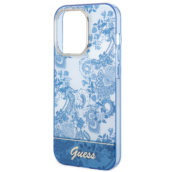 Guess GUHCP14XHGPLHB iPhone 14 Pro Max 6.7" blue/blue hardcase Porcelain Collection