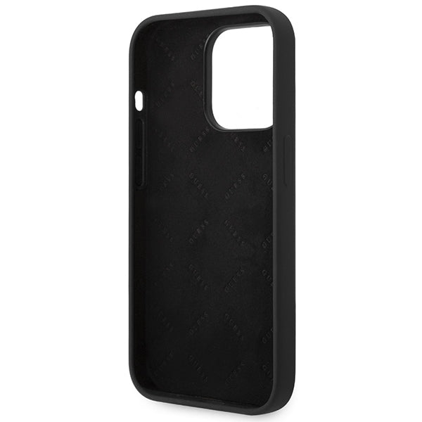 Guess GUHCP14XSLSMK iPhone 14 Pro Max 6.7" black/black hard case Silicone Vintage Gold Logo