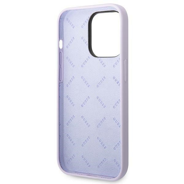 Guess GUHCP14XSLSMU iPhone 14 Pro Max 6.7" purple/purple hard case Silicone Vintage Gold Logo