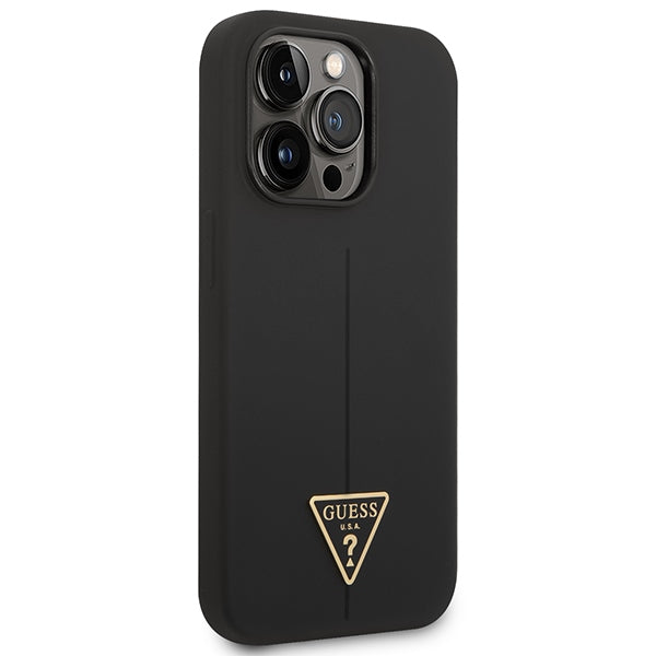 Guess GUHCP14XSLTGK iPhone 14 Pro Max 6.7" black/black hardcase Silicone Triangle
