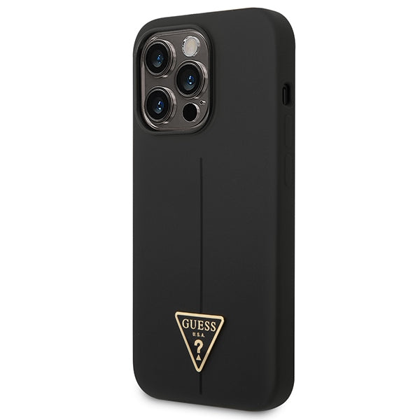 Guess GUHCP14XSLTGK iPhone 14 Pro Max 6.7" black/black hardcase Silicone Triangle