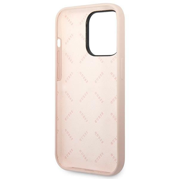 Guess GUHCP14XSLTGP iPhone 14 Pro Max 6.7&quot; pink/pink hardcase Silicone Triangle
