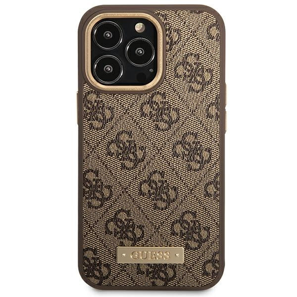 Guess GUHMP14LU4GPRW iPhone 14 Pro 6.1 "brown / brown hard case 4G Logo Plate MagSafe