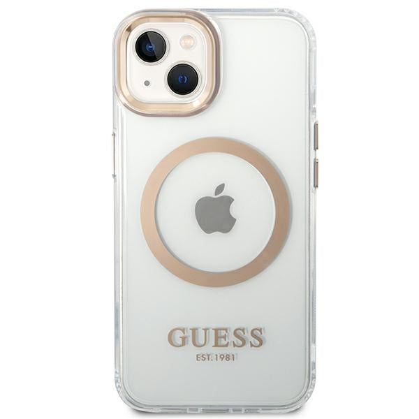 Guess GUHMP14MHTRMD iPhone 14 Plus 6.7 "gold / gold hard case Metal Outline Magsafe