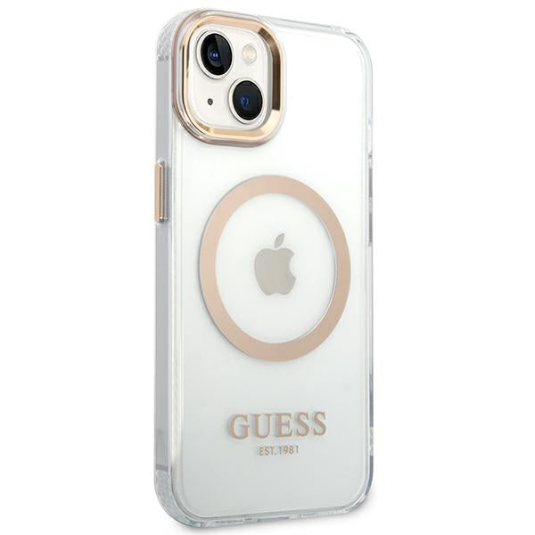 Guess GUHMP14MHTRMD iPhone 14 Plus 6.7 "gold / gold hard case Metal Outline Magsafe