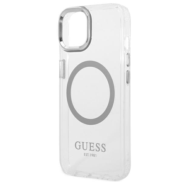 Guess GUHMP14MHTRMS iPhone 14 Plus 6.7&quot; silver/silver hard case Metal Outline Magsafe
