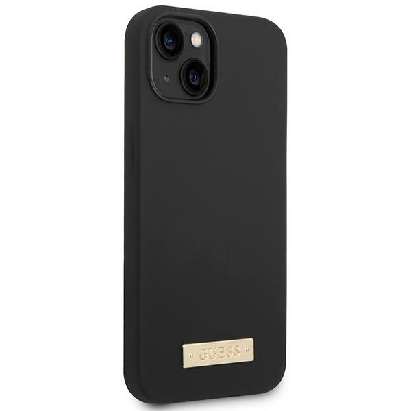 Guess GUHMP14MSBPLK iPhone 14 Plus 6.7" black/black hard case Silicone Logo Plate MagSafe