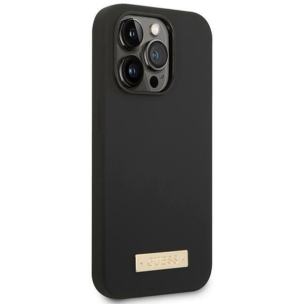 Guess GUHMP14XSBPLK iPhone 14 Pro Max 6.7" black/black hard case Silicone Logo Plate MagSafe