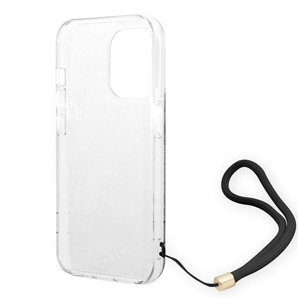 Guess GUOHCP14LH4STK iPhone 14 Pro 6.1 &quot;black / black hardcase 4G Print Strap