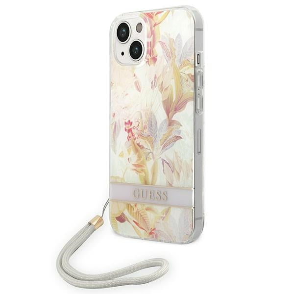 Guess GUOHCP14MHFLSU iPhone 14 Plus 6.7 &quot;purple / purple hardcase Flower Strap