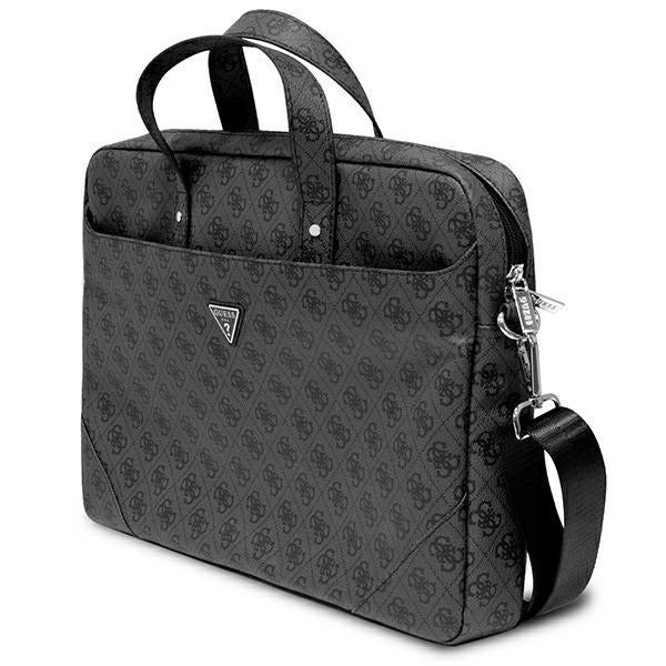 Guess Saffiano 4G Triangle Logo bag for a 16'' laptop - black