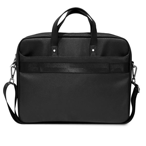 Guess Saffiano Triangle Logo bag for a 16&#39;&#39; laptop - black