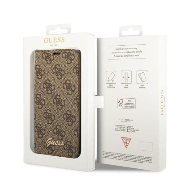 Guess GUBKP14XHG4SHW iPhone 14 Pro Max 6.7 &quot;brown / brown book 4G Vintage Gold Logo