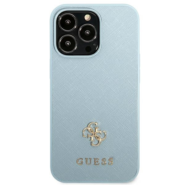 Guess Saffiano 4G Small Metal Logo Case for iPhone 13 Pro / 13 - Blue